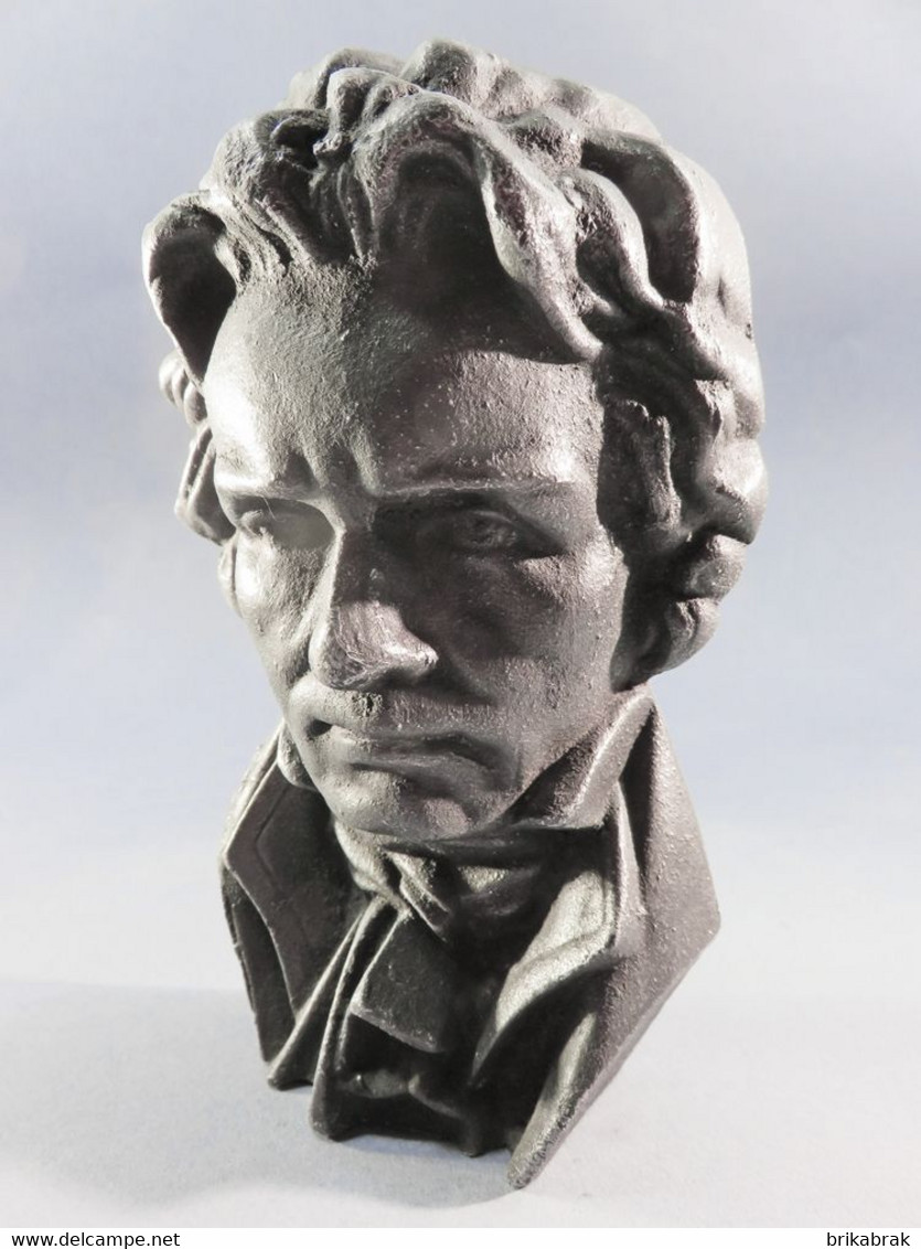 ° TETE BEETHOVEN EN FONTE NOIRCIE + Musicien Musique Statue