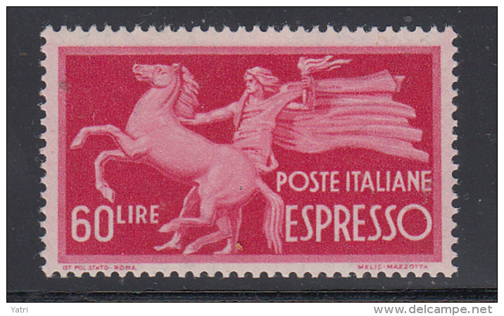 Italia - Espresso 60 Lire ** MNH Filigrana NS - Varietà E Curiosità