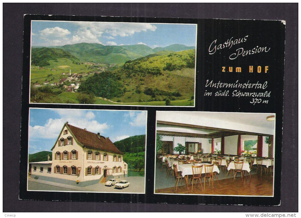 CPSM ALLEMAGNE - MÜNSTERTAL - GASTHAUS PENSION ZUM HOF - TB CP Multivue Dont Vue Générale Village , Salle à Manger , Etc - Muenstertal