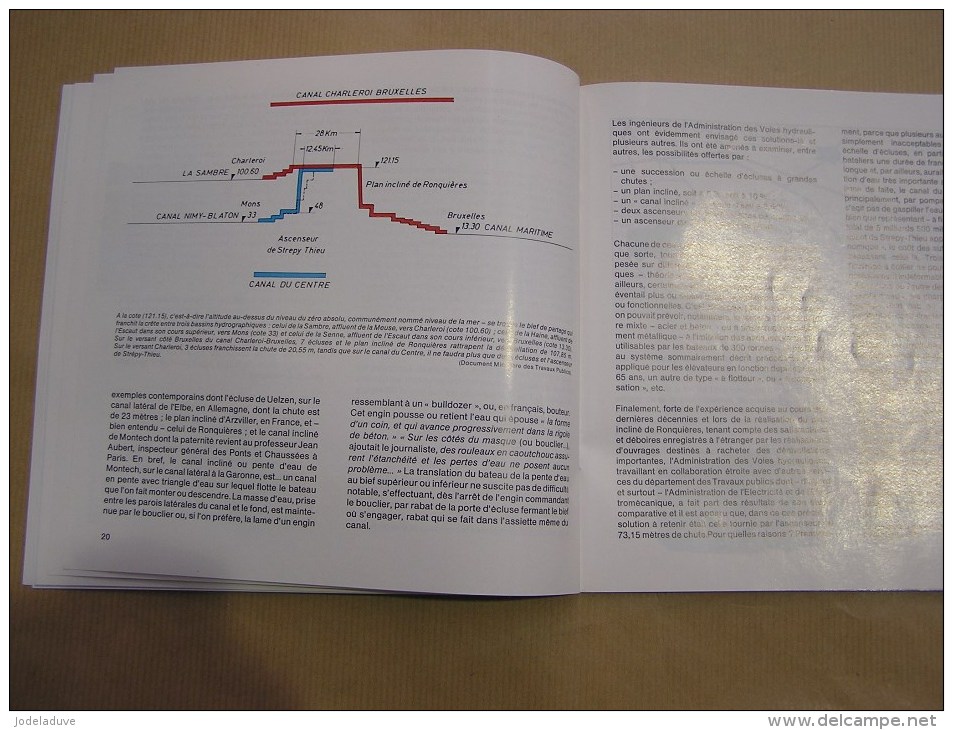 SUR LE CANAL DU CENTRE Ascenseurs Funiculaires Régionalisme Hainaut Strépy Thieu Houdeng Aimeries Voie Naviguable Bateau