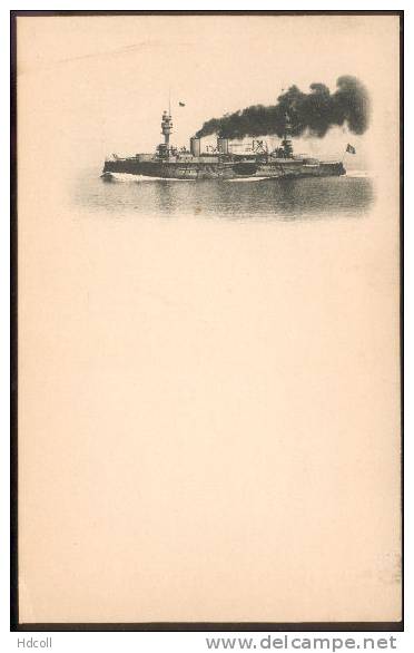 Menu MARINE De GUERRE Phototypique Cuirassé JAUREGUIBERRY (1893 - 1920) - Barcos