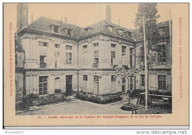 CPA Pompiers De Paris Métier Fire Fireman Non Circulé Caserne Rue De Sévigné - Petits Métiers à Paris