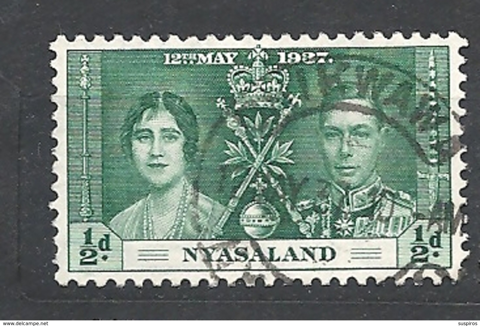 NYASSALAND      1937 Coronation Of King George VI And Queen Elizabeth USED - Nyassaland (1907-1953)