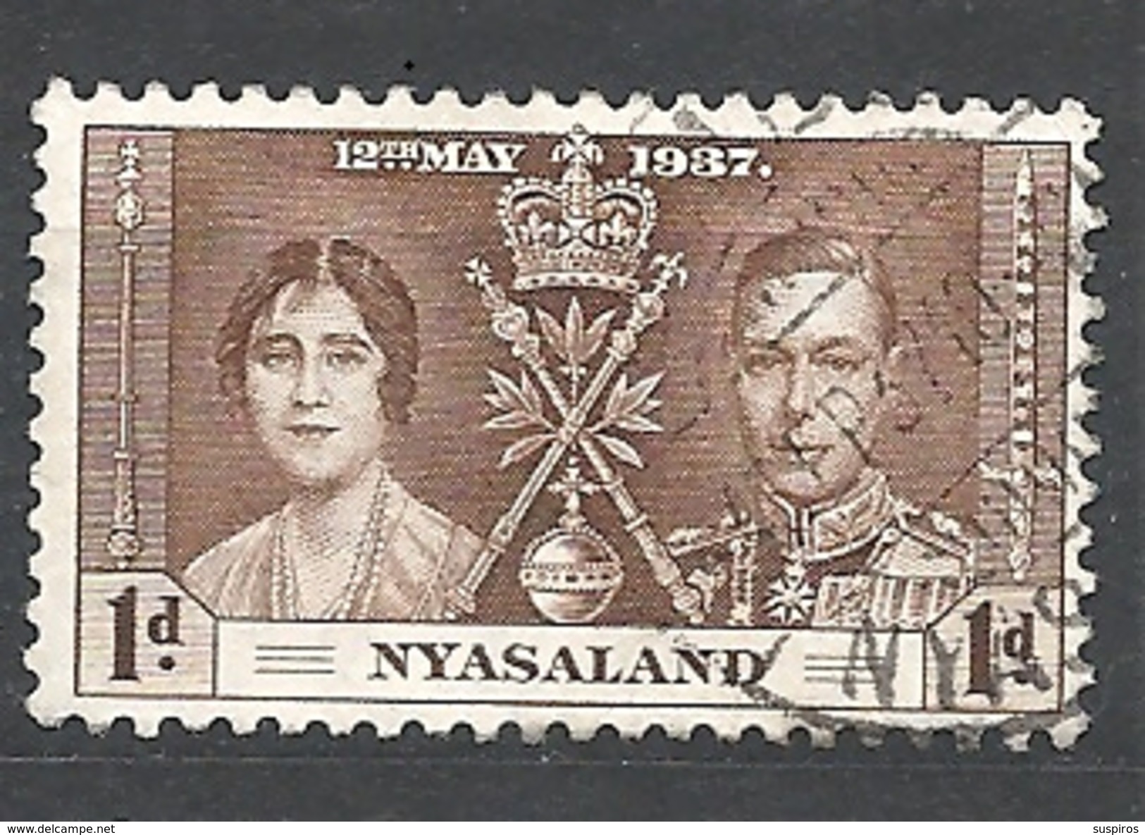 NYASSALAND      1937 Coronation Of King George VI And Queen Elizabeth USED - Nyassaland (1907-1953)