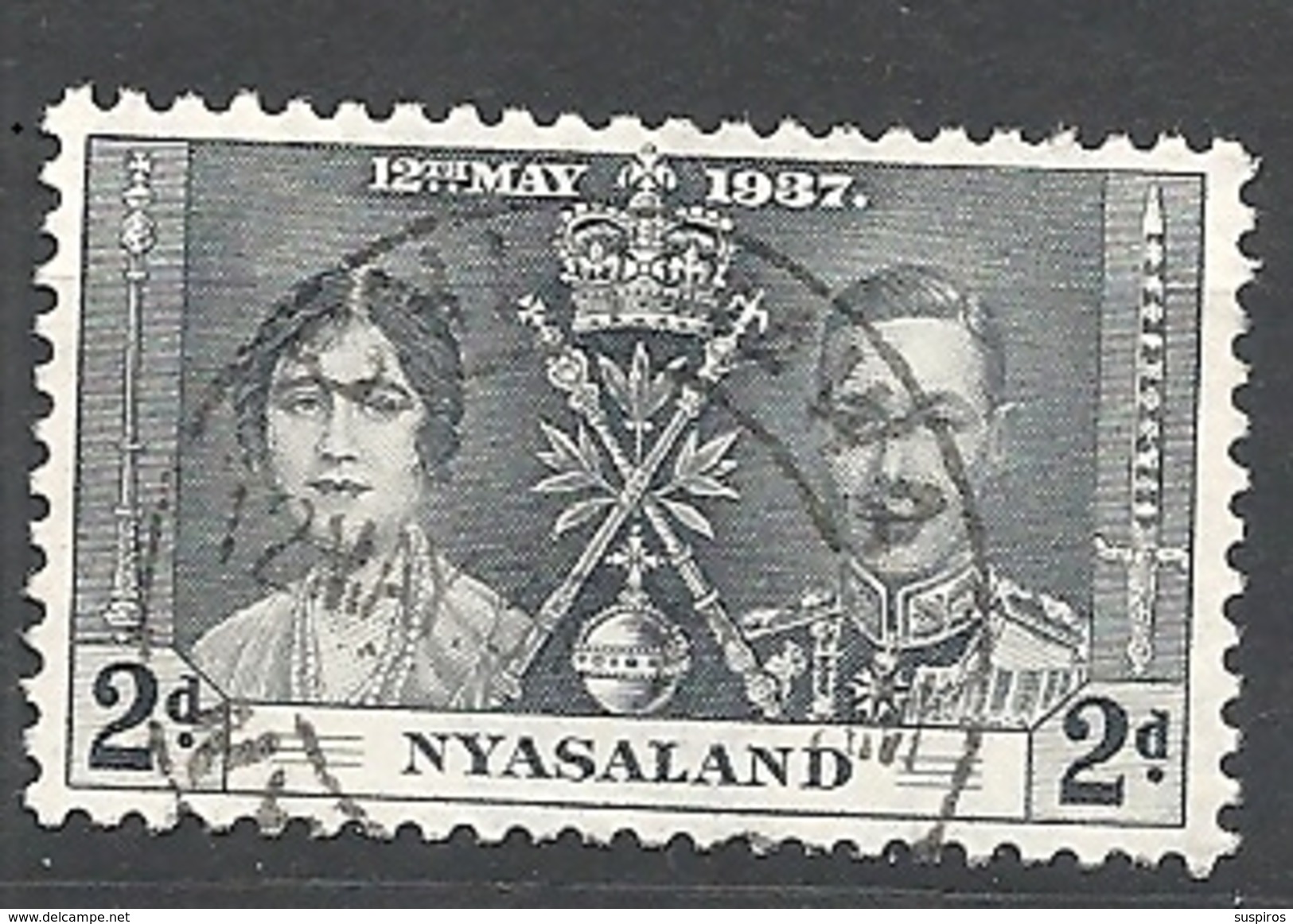 NYASSALAND      1937 Coronation Of King George VI And Queen Elizabeth USED - Nyassaland (1907-1953)