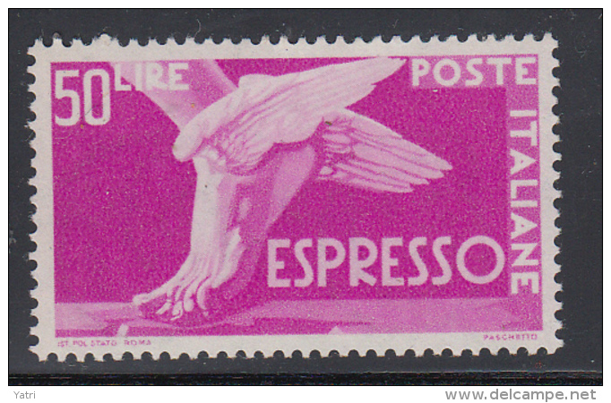 Italia - Espresso 50 Lire ** MNH Filigrana ND - Varietà E Curiosità