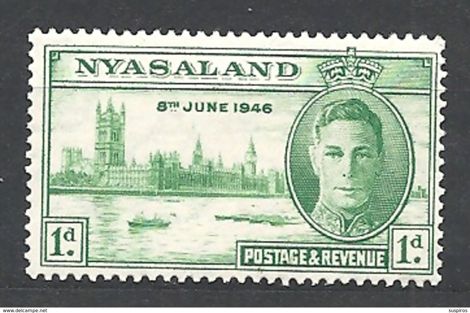 NYASSALAND     1946 The End Of The World War II  King George VI HINGED &   USED - Nyasaland (1907-1953)