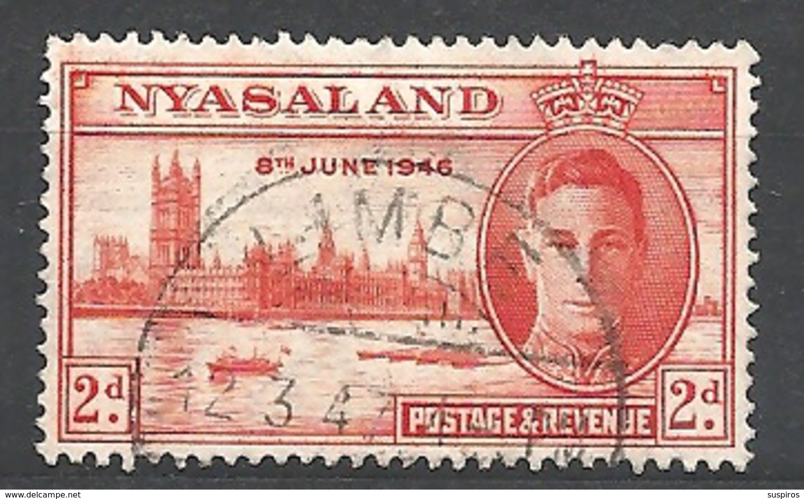 NYASSALAND     1946 The End Of The World War II  King George VI HINGED &   USED - Nyassaland (1907-1953)