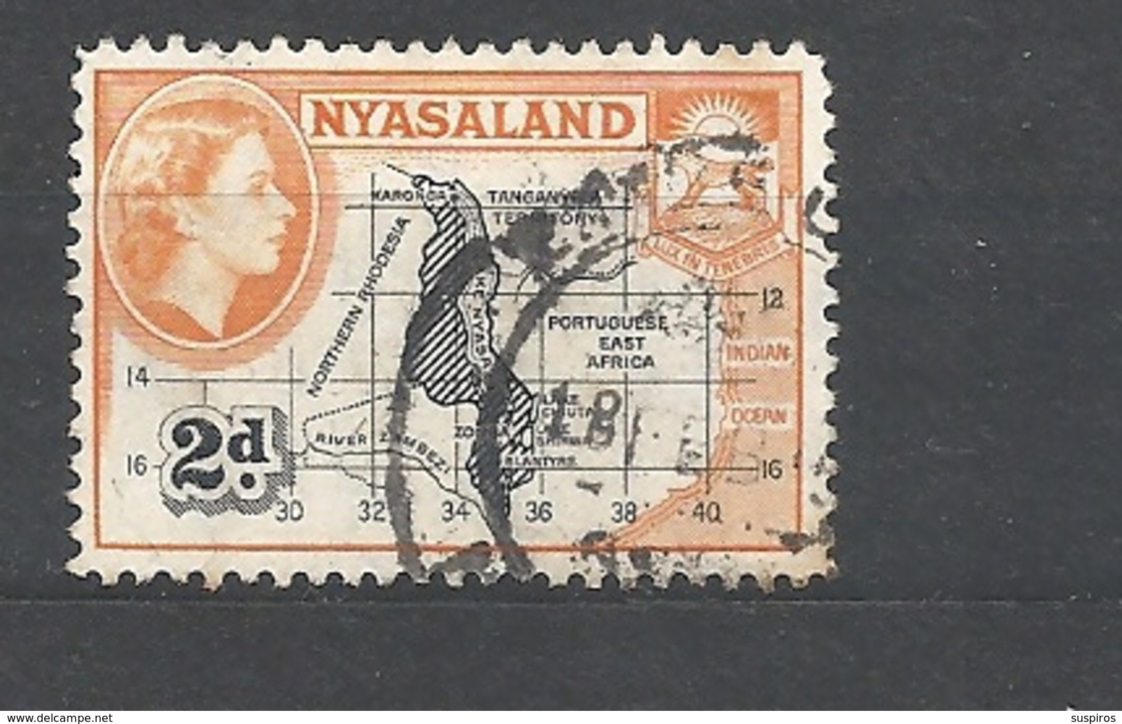 NYASSALAND   1953 Queen Elizabeth II      USED - Nyasaland (1907-1953)