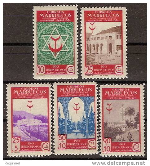 Marruecos 270/74 ** Tuberculosos. 1946 - Marruecos Español