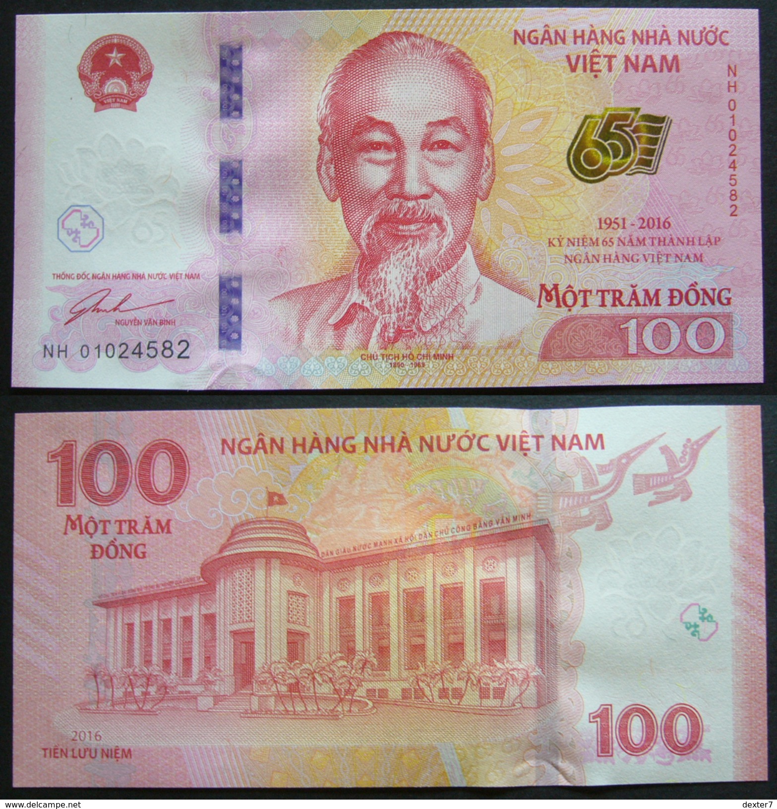 Vietnam Commemorativa 100 Dong FdS 2016 UNC Big Banknote Ho Chi Min - Vietnam