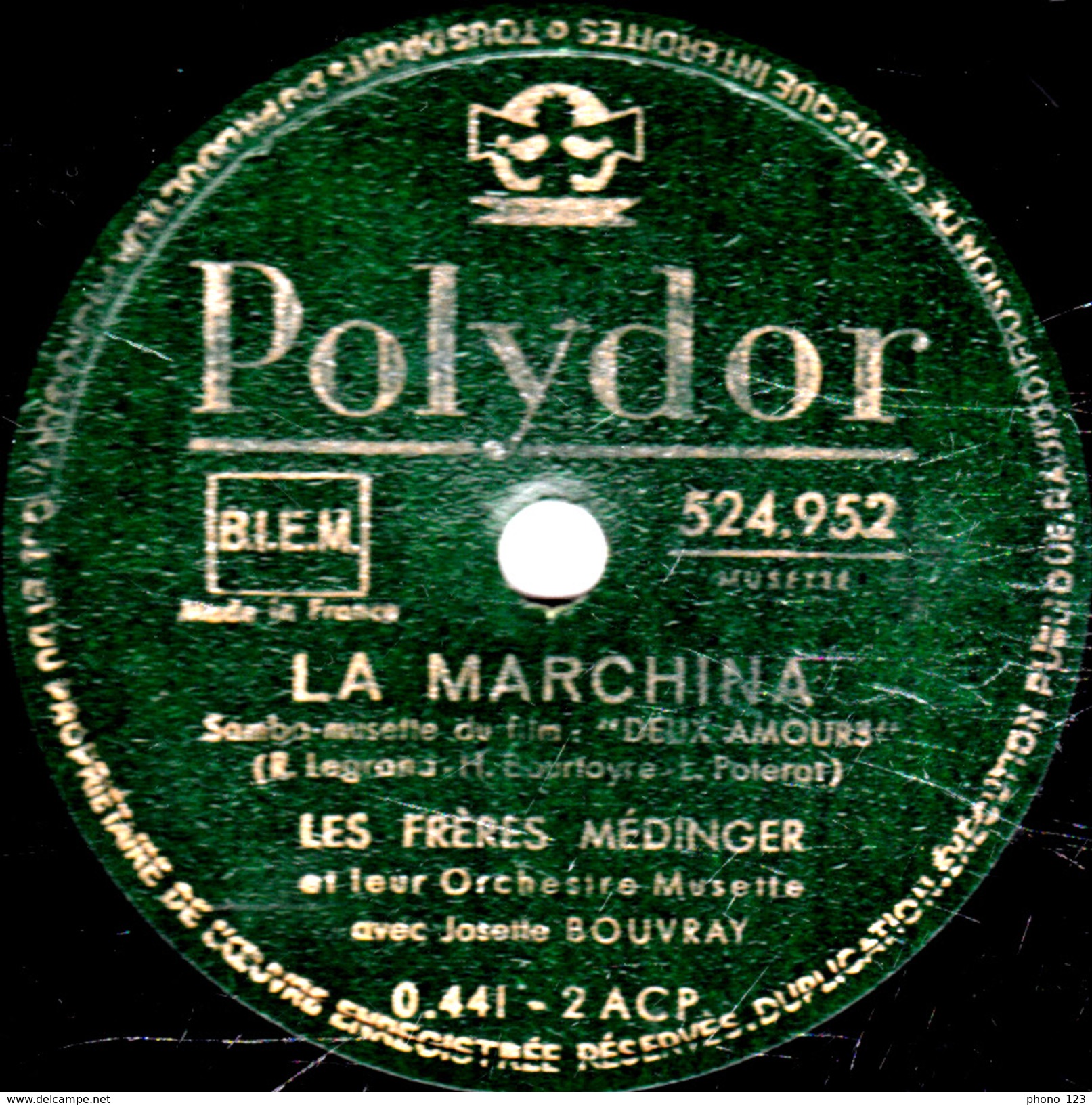 78 T. - 25 Cm - état  B - LES FRERES MEDINGER -  LA MACHINA - RUMBATI-RUMBATA - 78 T - Disques Pour Gramophone