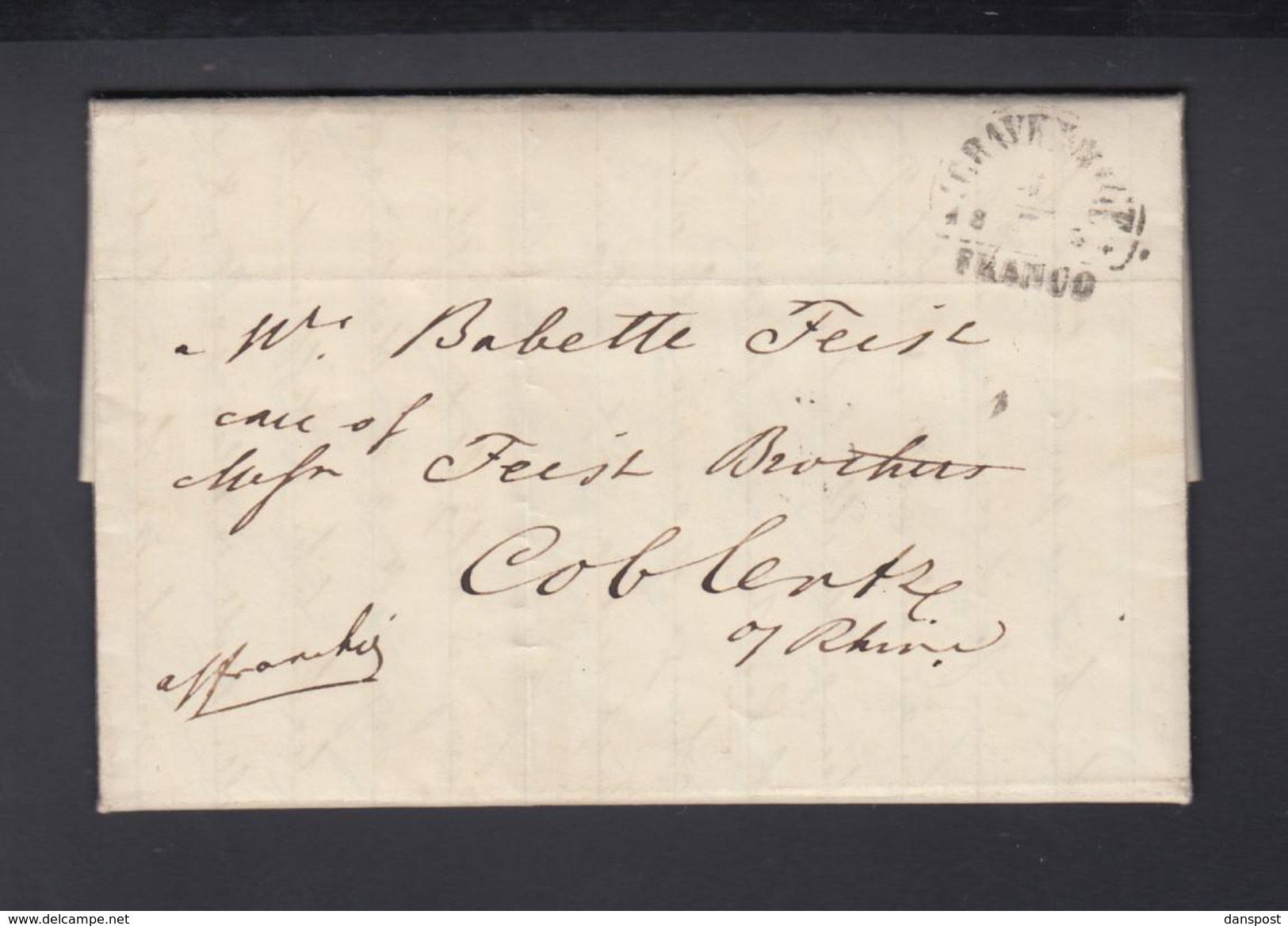 USA Brief August Belmont I Und Frau Caroline 1854 Als Botschafter In Haag An Schwester Bebette Feist - Other & Unclassified