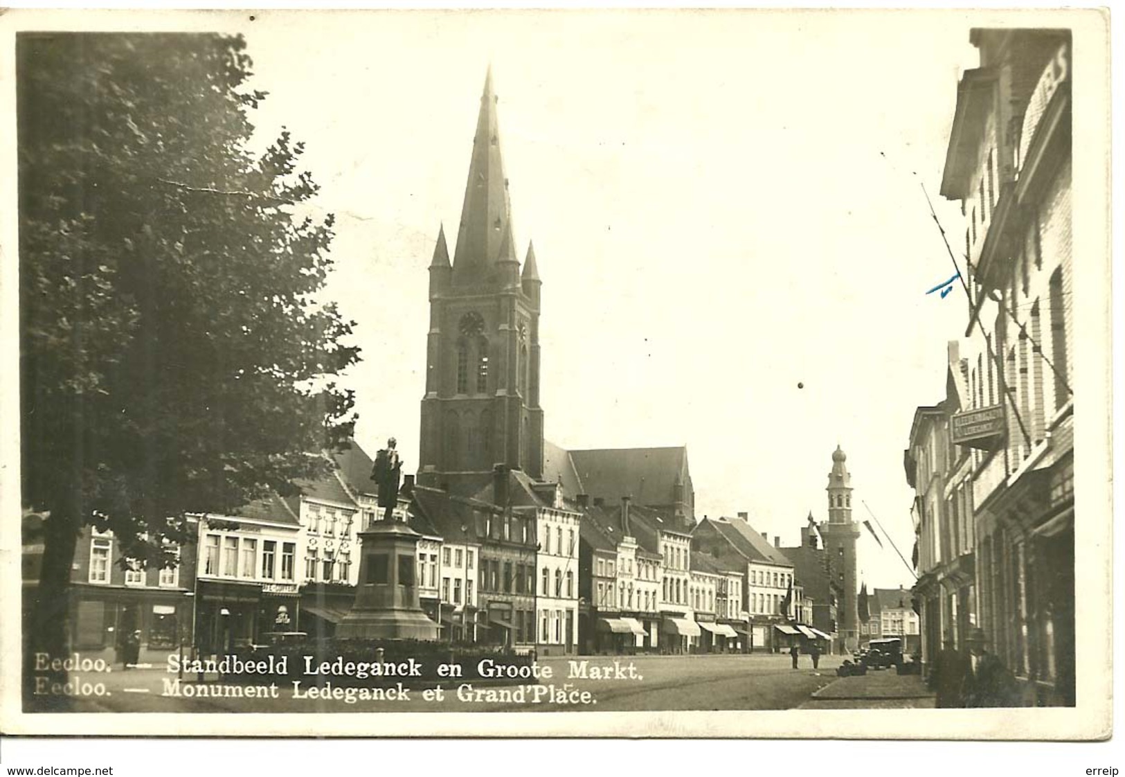 Eeklo Monument Et Grand Place Photo Carte Standbeeld En Groote Markt - Eeklo