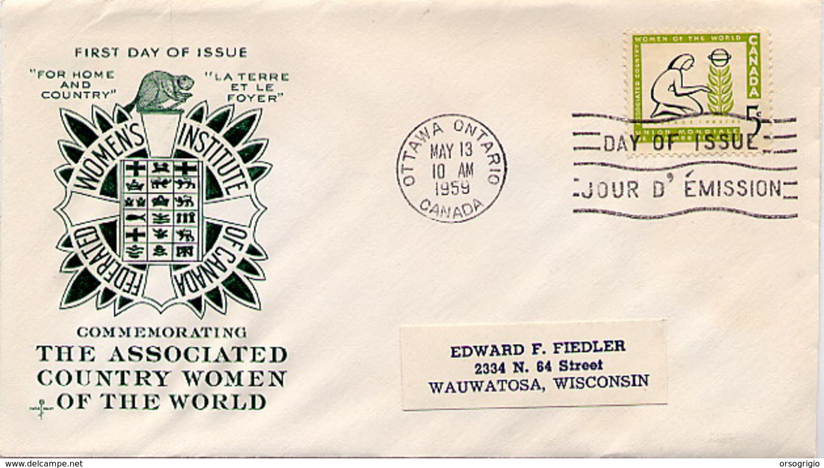 CANADA - FDC -  WOMEN OF THE WORLD - 1952-1960