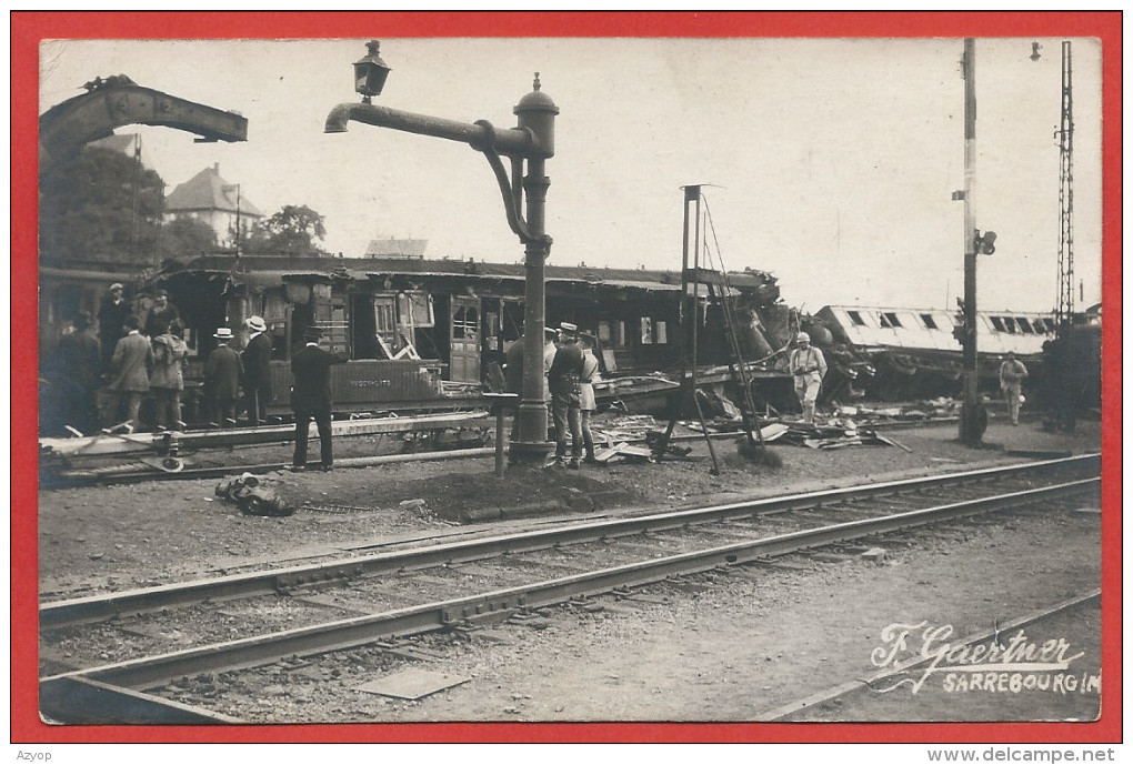 57 - SARREBOURG - Carte Photo - Accident Chemin De Fer - Déraillement - Gare - Wagons - Catastrophe Ferrovière - Sarrebourg