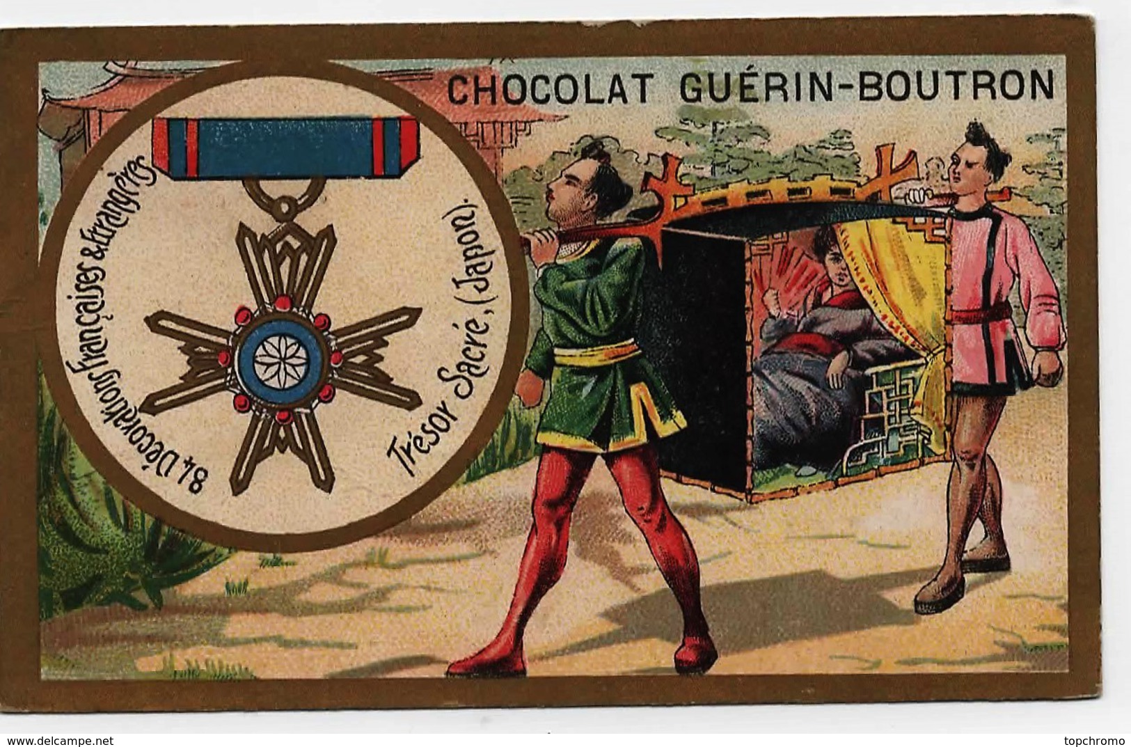 CHROMO Chocolat Guérin-Boutron Hérold Décorations Françaises Et étrangères Trésor Sacré Japon - Van Houten