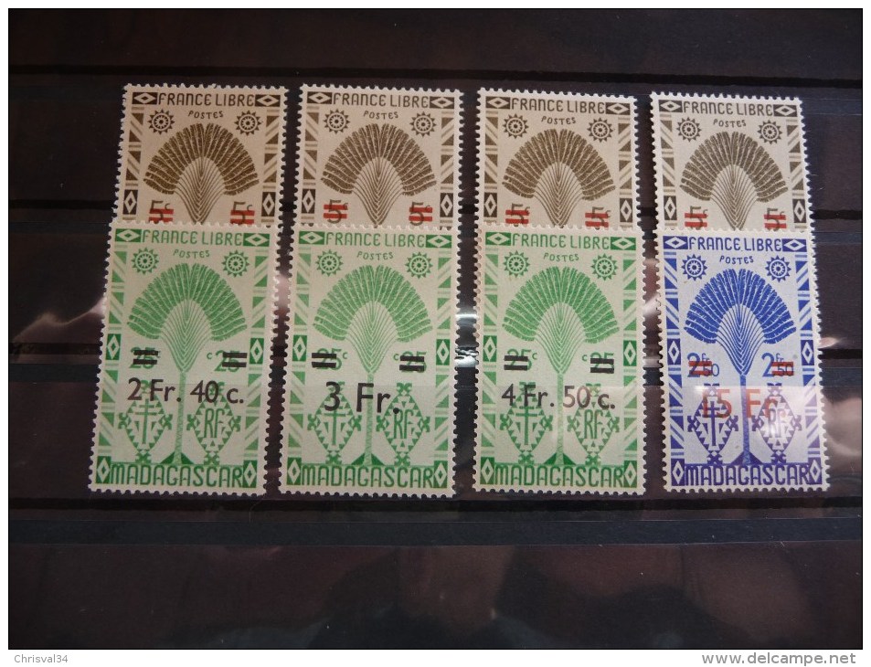 COLLECTION  SERIE  TIMBRES   MADAGASCAR   1945   N  290  A  297  COTE  6,00  EUROS   NEUFS  LUXE** - Collections (sans Albums)