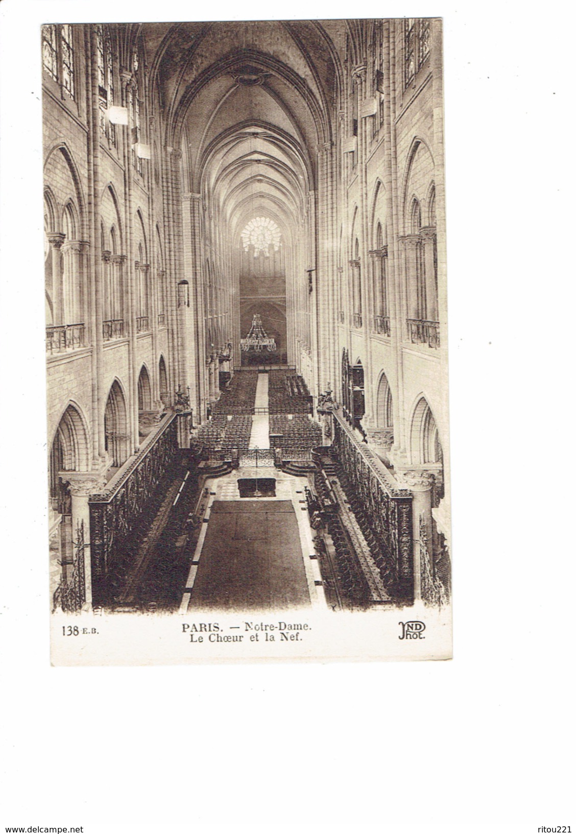 Cpa - 75 - PARIS - Eglise De Notre Dame - Le Choeur Et La Nef - Orgue Orgues Organ Orgel - N°138 ND - Notre Dame De Paris