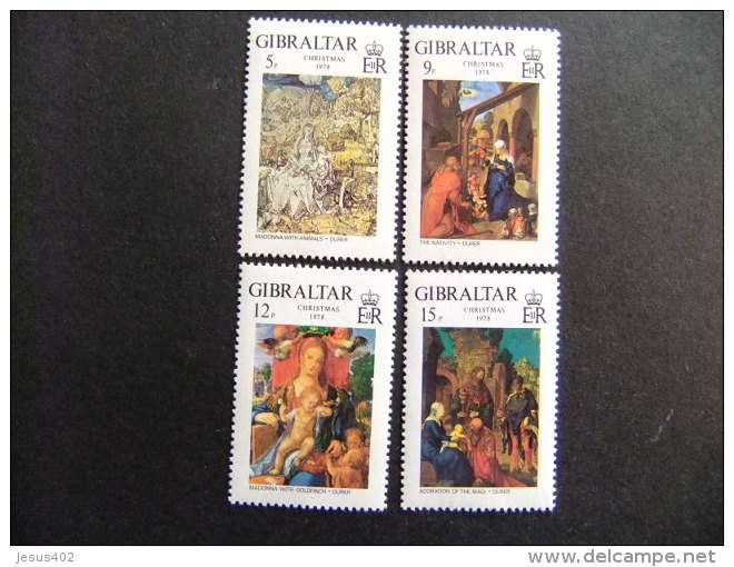 GIBRALTAR 1978 Noël Tableaux De Dürer Yvert Nº 384 / 387 ** MNH Sg Nº 412 / 15 ** MNH - Madonnen