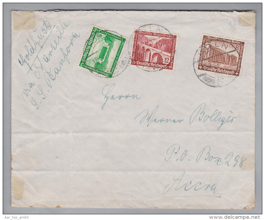 DR 1937-02-15 Köln Brief Via Marseille Mit "S.S.Banfora" Nach Accra Goldküste - Briefe U. Dokumente