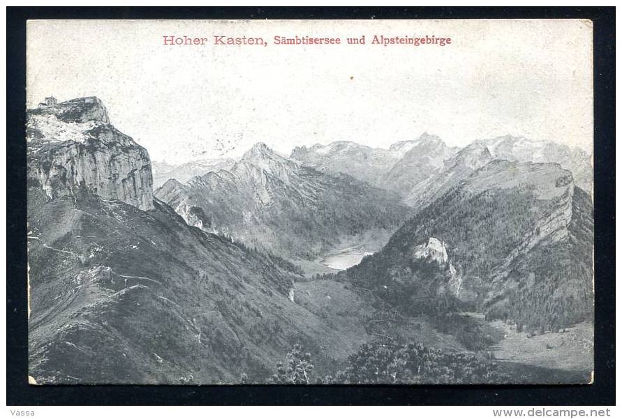 1907 - Hoher Kasten - Sämbtisersee Und  Alpsteingebirge.  Timbre Affranchie De WEISSBAD - Suisse - Weissbad 