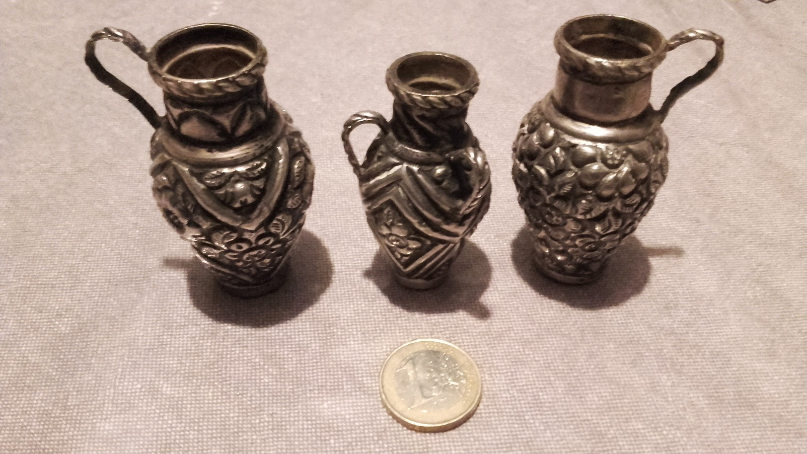 3 Mini Vases Argent,silver,travail Turk ??? - Art Oriental