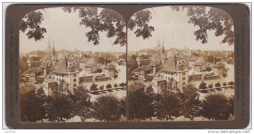 ORIGINALE-PHOTO-STEREO-1901-SUISSE-SWITZERLAND-BERNE-AMERICAN-STEREOSCOPIC-COMPANY-VINTAGE-VOYEZ 2 SCANS-TOP ! ! ! - Stereo-Photographie