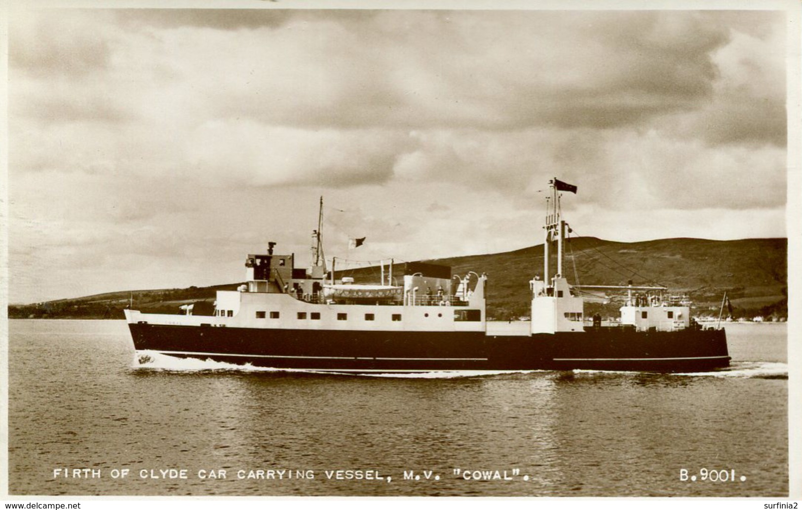 SCOTTISH SHIPPING - FIRTH OF CLYDE CAR CARRYING FERRY MV "COWAL" RP Ship11 - Steamers