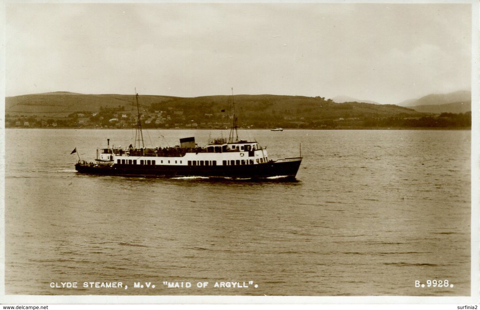 SCOTTISH SHIPPING -  CLYDE STEAMER "MAID OF ARGYLL" RP Ship13 - Steamers