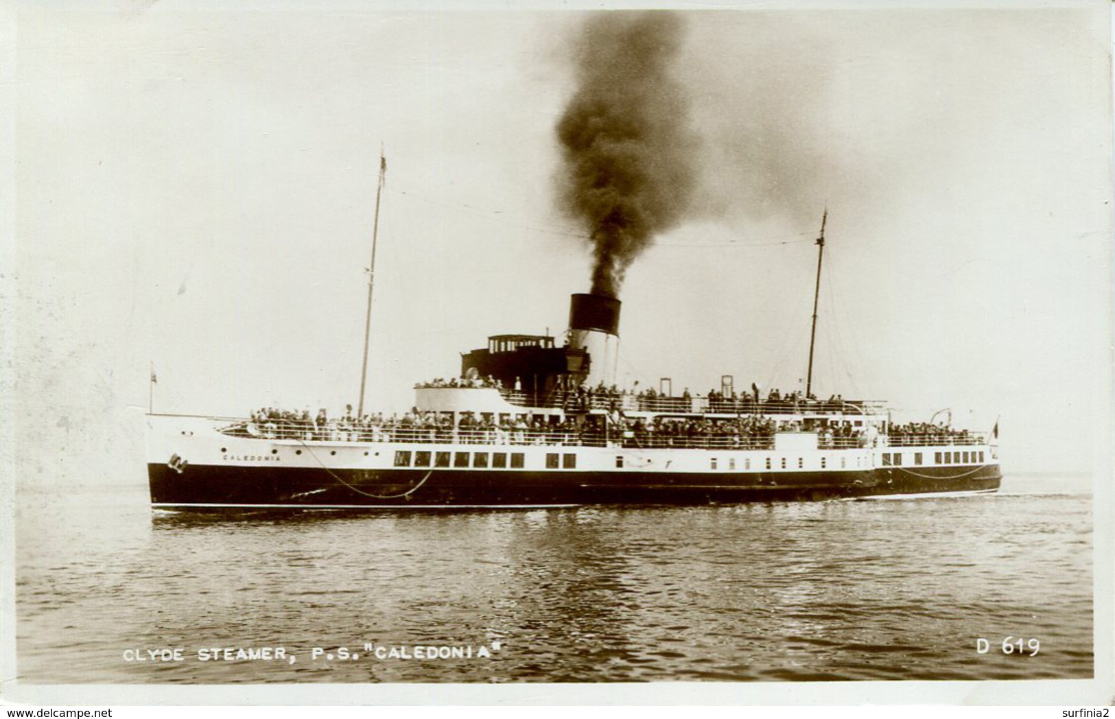 SCOTTISH SHIPPING -  CLYDE STEAMER PS "CALEDONIA" RP Ship20 - Steamers