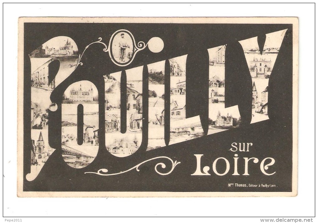 CPA Fantaisie 58 POUILLY Sur LOIRE  Vues De La Ville Dans Les Lettres 1905 - Pouilly Sur Loire