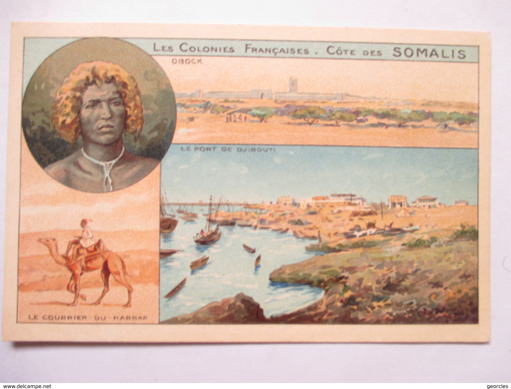 SOMALIE  -  VUES MULTIPLES  -  PUB  CHOCOLAT Cie. COLONIALE     TRES ANIME          TTB - Somalia