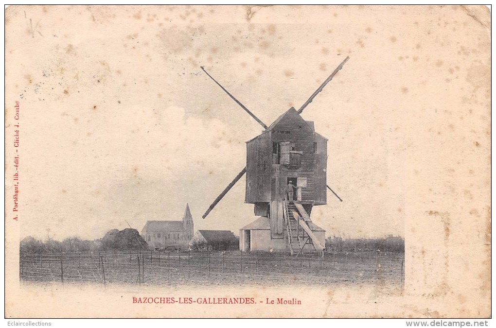 Bazoches Les Gallerandes   45   Le Moulin A Vent  (petite Déchirure  Voir Scan) - Sully Sur Loire