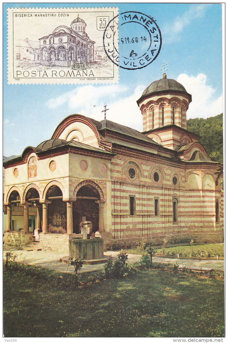 #BV5589  MONASTERY, COZIA, C.M. CARTE MAXIMA, MAXIMUM CARD, 1968, ROMANIA. - Cartes-maximum (CM)