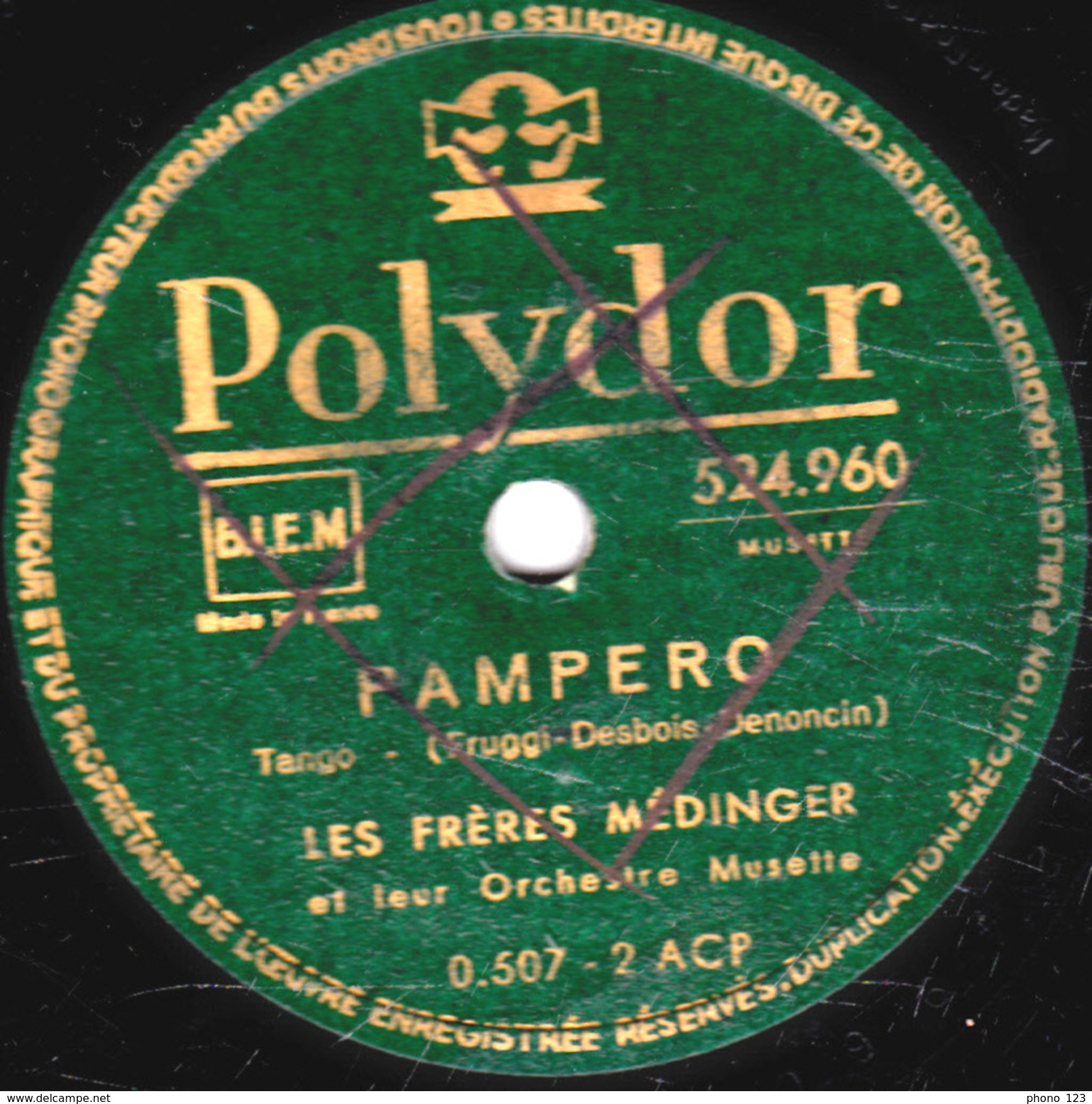 78 T. - 25 Cm - état  B - LES FRERES MEDINGER -  PAMPERO - ESPANA CANI - 78 T - Disques Pour Gramophone