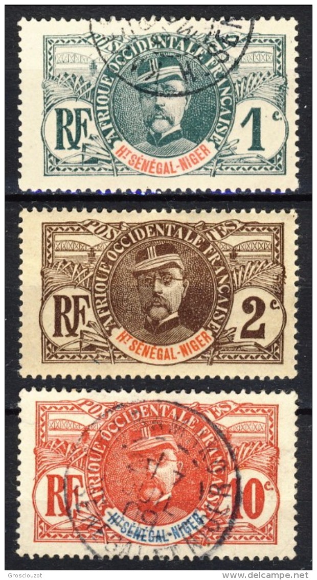 Haut Senegal-Niger 1906 Serie N. 1-17 Palmiers Lotto Di 3 Valori Usati Catalogo € 7,20 - Autres & Non Classés