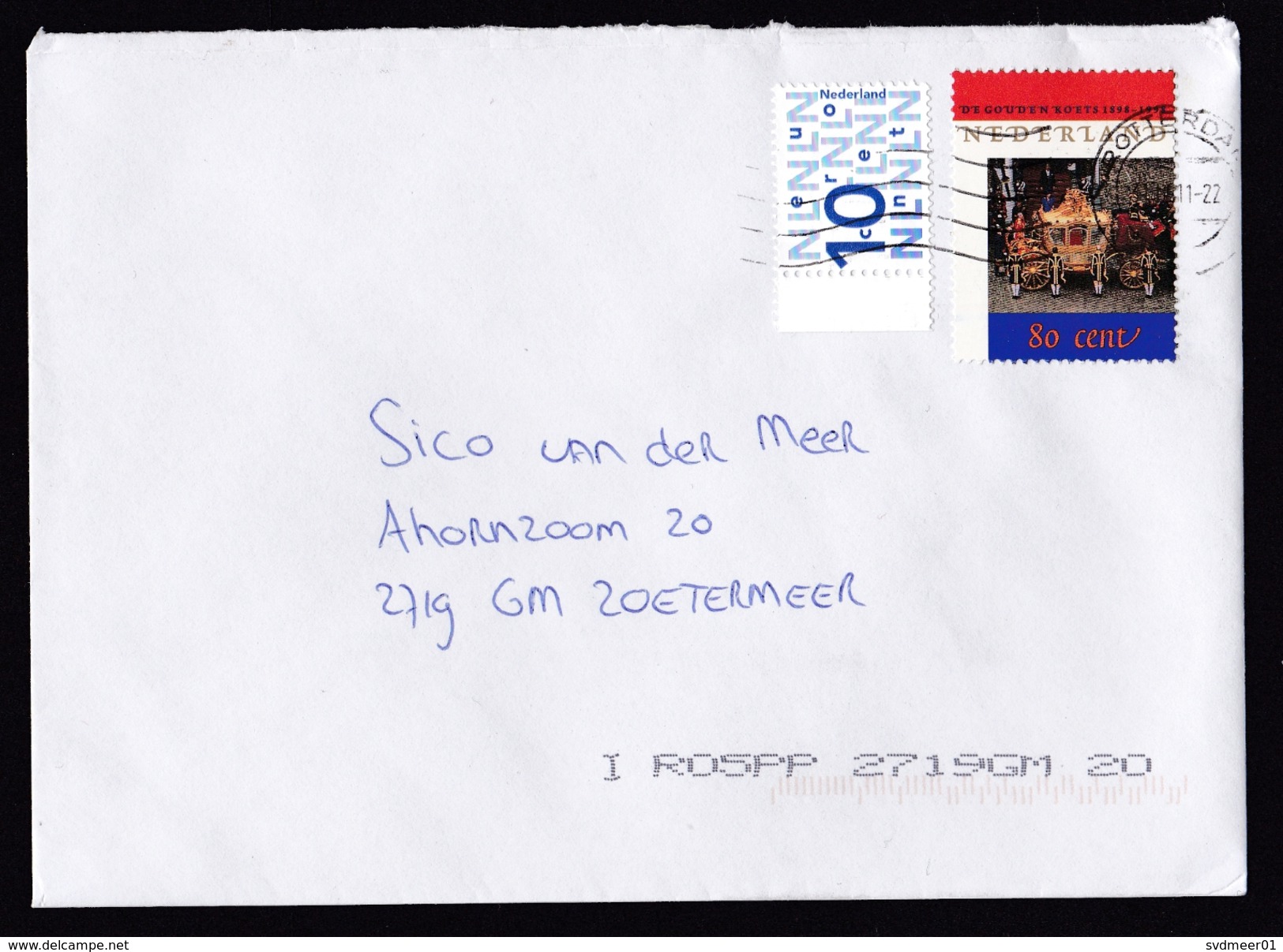 Netherlands: Cover, 2011, 2 Stamps, Golden Carriage Of Dutch Royal Family, Royalty (traces Of Use) - Briefe U. Dokumente