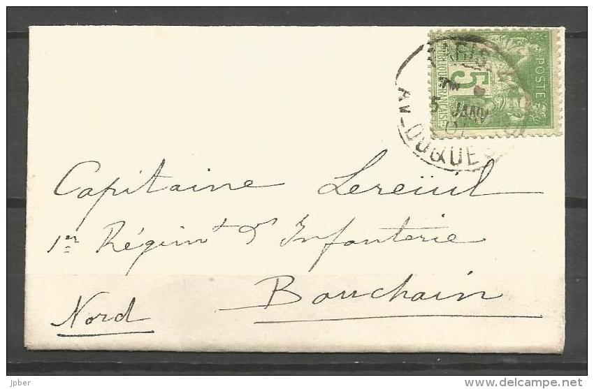 France - F1/193 - Type Sage - N°102 Sur Enveloppe De Paris à Bouchain - 1898-1900 Sage (Type III)