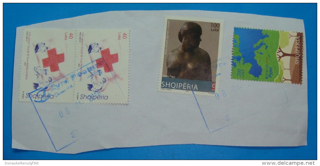 2016 ALBANIAN STAMPS USED EUROPA FORESTS, ARTS, RED CROSS POSTMARK KUKES. - Albanie