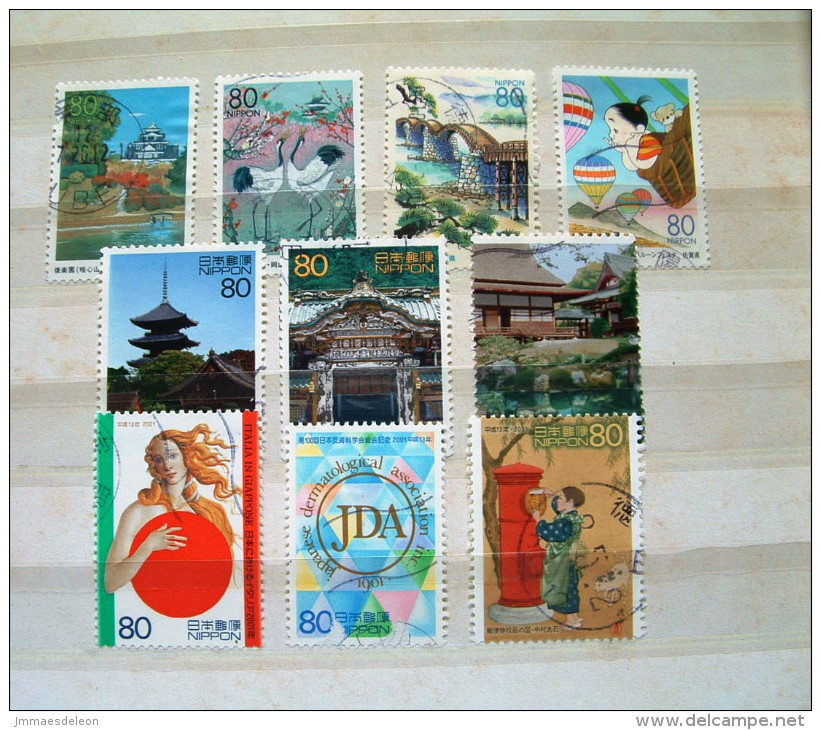 Japan 2000 - 2001 Cranes Birds Bridge Comics Girl Temple Italy Botticelli (?) Mailbox - Neufs
