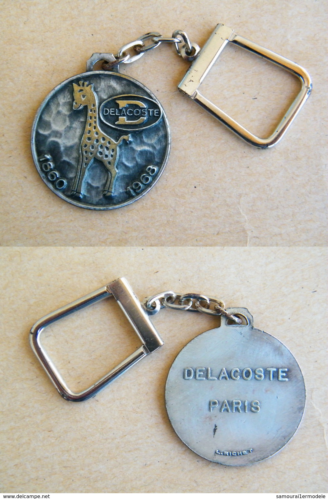 RARE - Porte Cléf METAL - POUET / JOUET DELACOSTE / PARIS - 1860 - 1968 - Sophie La GIRAFE. - Jouets Anciens