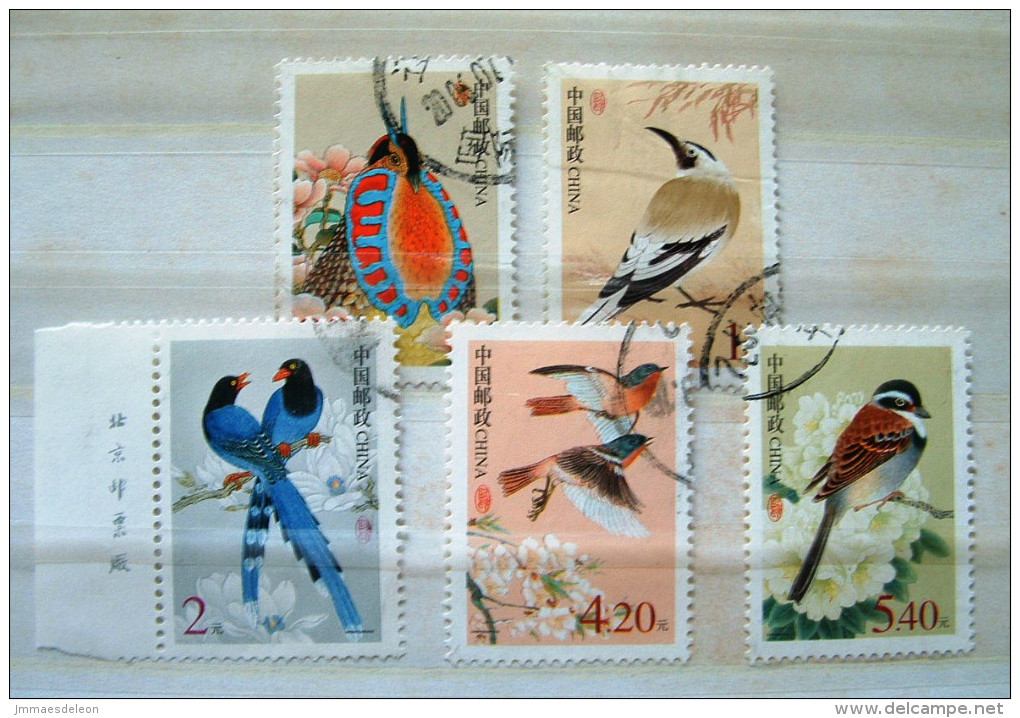 China 2002 Birds - Scott #3175/79 = 3.20 $ - Usados