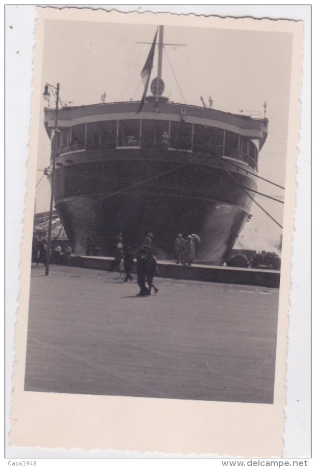 CARD PHOTO NAVE "REX" A NAPOLI 1934  (SCRITTO A MANO SUL RETRO-FP-VDB-2- 0882-26315 - Dampfer