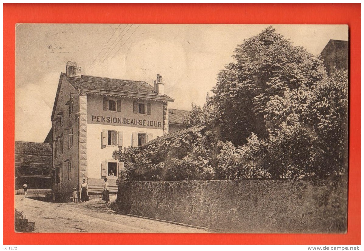 PRA-06  Burtigny Sur Rolle, Pension Beau-Séjour, ANIME. Cachet 1920 - Burtigny