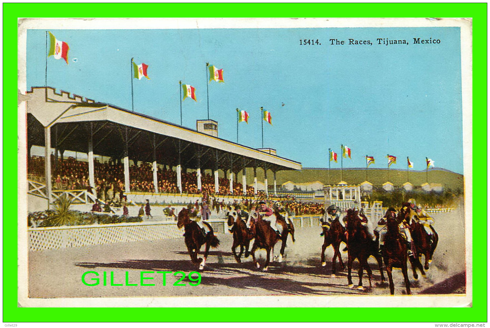 TIJUANA, MEXICO - THE RACES  - PUB. BY BIG CURIO STORE - TRAVEL IN 1923 - - Mexique