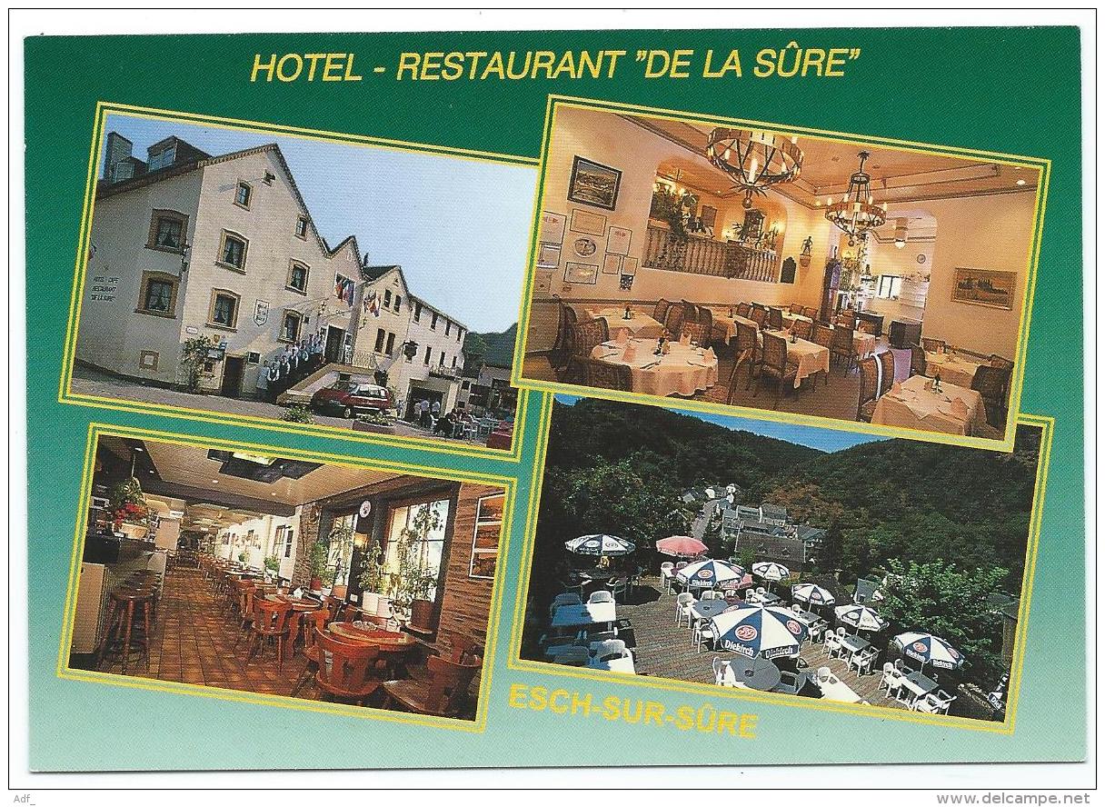 CARTE PUB PUBLICITAIRE ESCH SUR SURE, HOTEL RESTAURANT DE LA SURE, LUXEMBOURG - Esch-Sauer