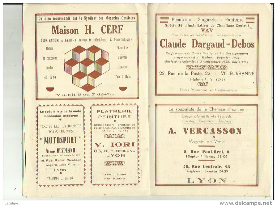 PROGRAMME _LYON _GYMNASTE  S A G _XVe Grand Gala Gymnique FRANCO_SUISSE _Le 16 Janvier 1938 a LYON 69