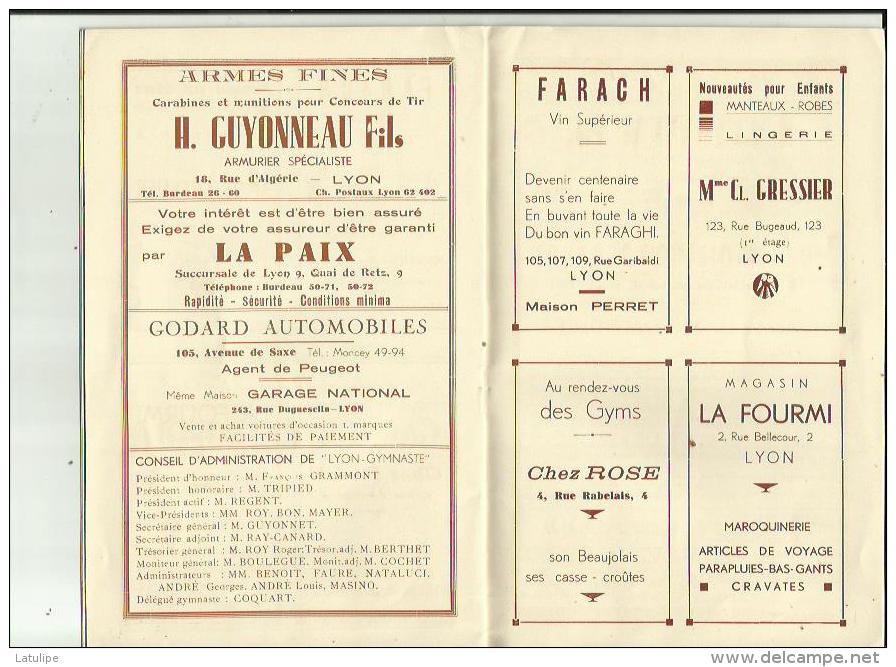 PROGRAMME _LYON _GYMNASTE  S A G _XVe Grand Gala Gymnique FRANCO_SUISSE _Le 16 Janvier 1938 a LYON 69