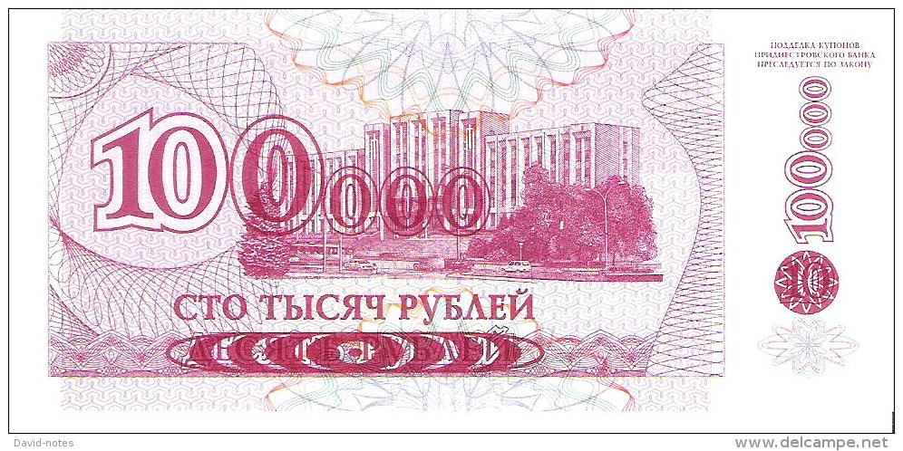 Transnistria - Pick 31 - 100.000 Rublei 1996 - Unc - Altri – Europa